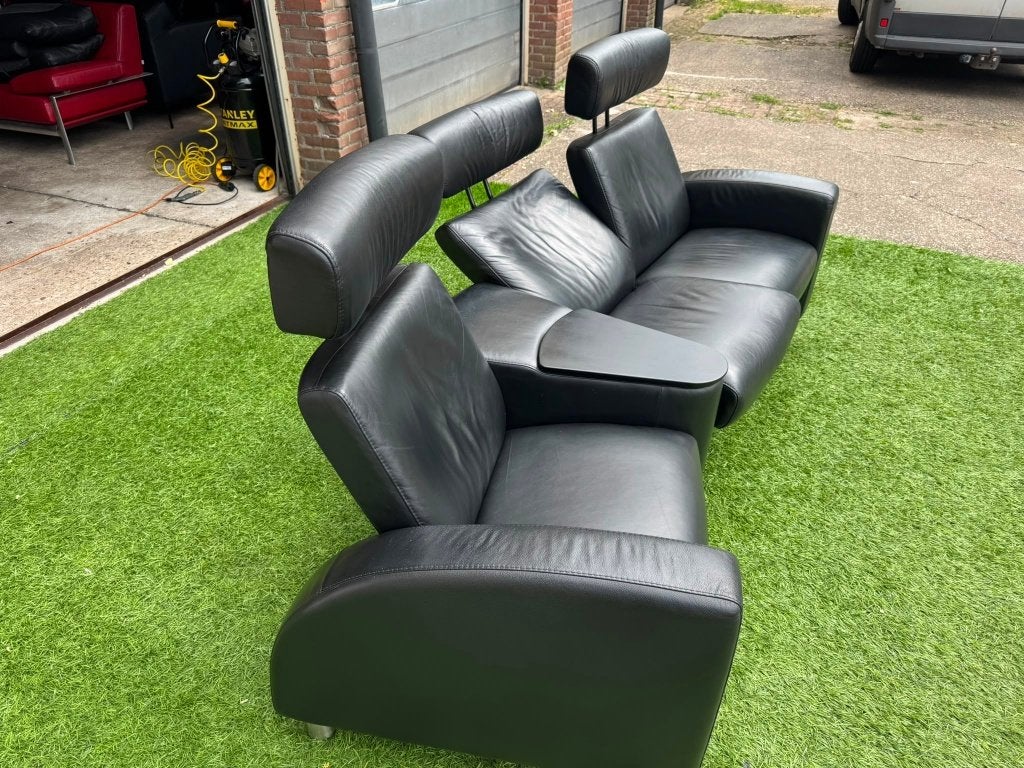 Stressless Atrion fauteuils bioscoop bankstel zwart leer, Ophalen, Geen, Pahest@hotmail.nl, Design