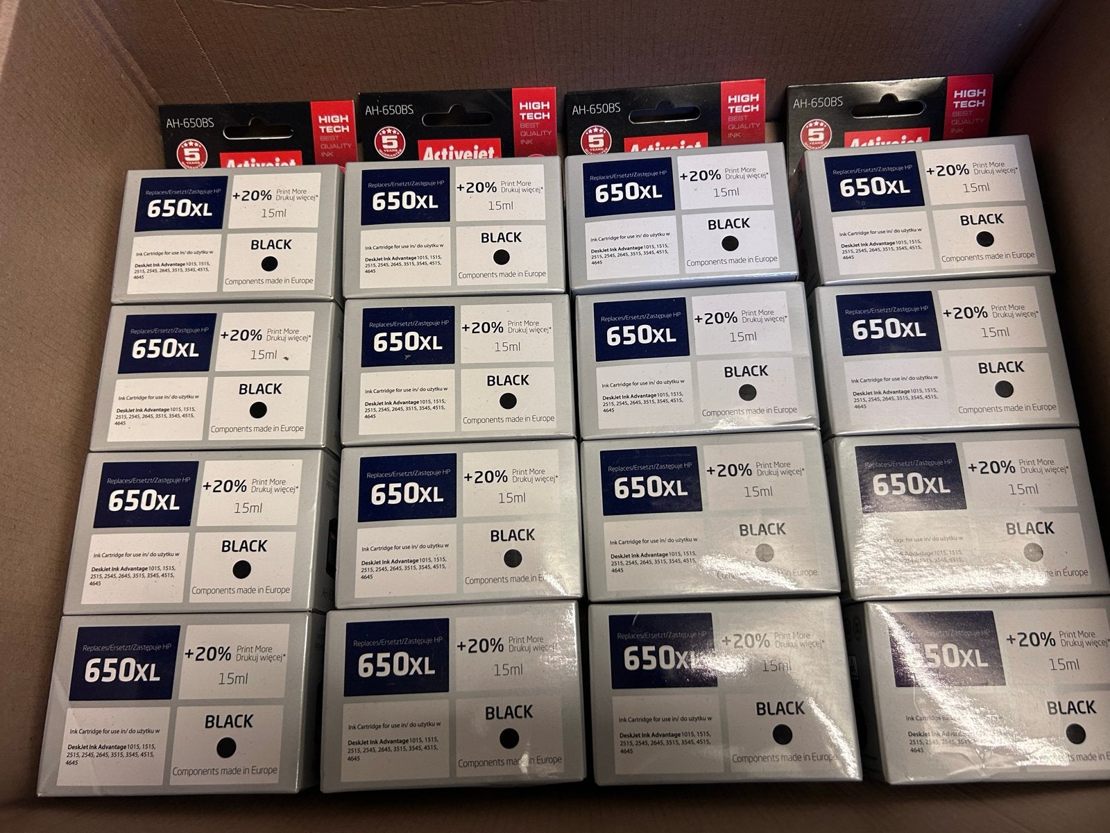 Activejet Inktcartridges: 15x 650XL Zwart, 1x 302XL Kleur, Computers en Software, Printerbenodigdheden, Nieuw, Cartridge, Ophalen of Verzenden