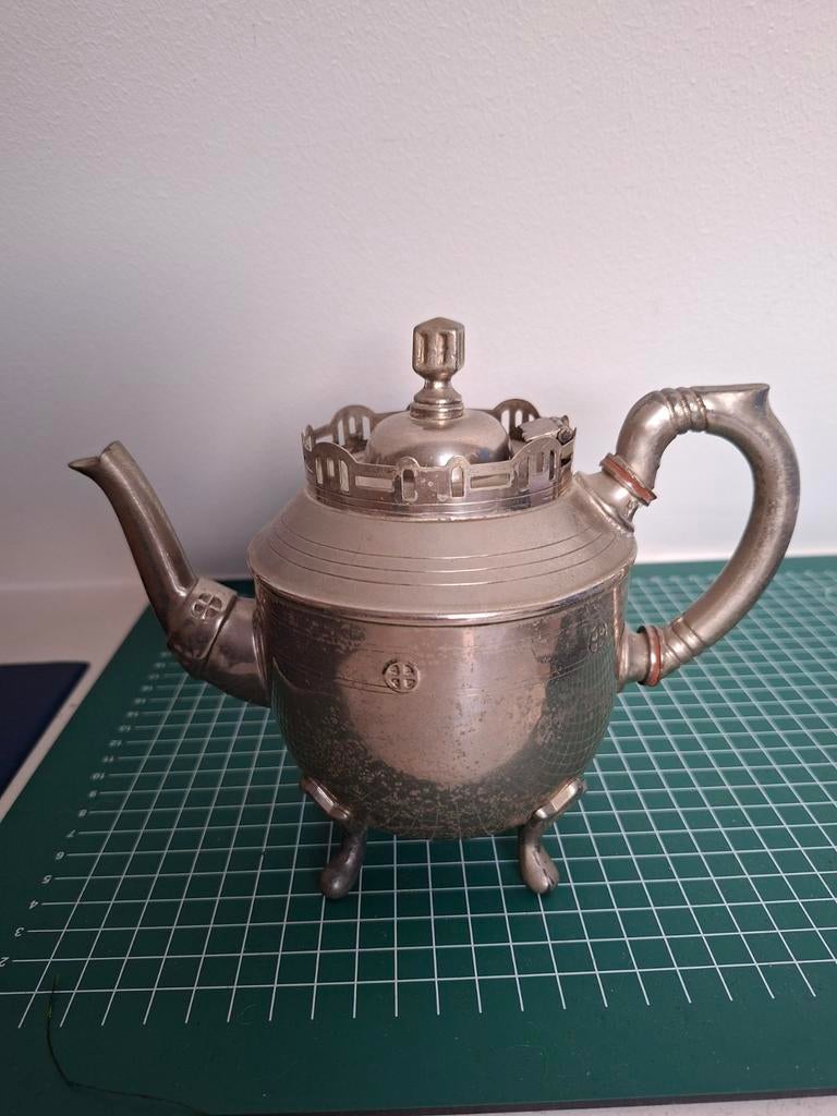 Vernikkelde Theepot, Antiek en Kunst, Ophalen of Verzenden