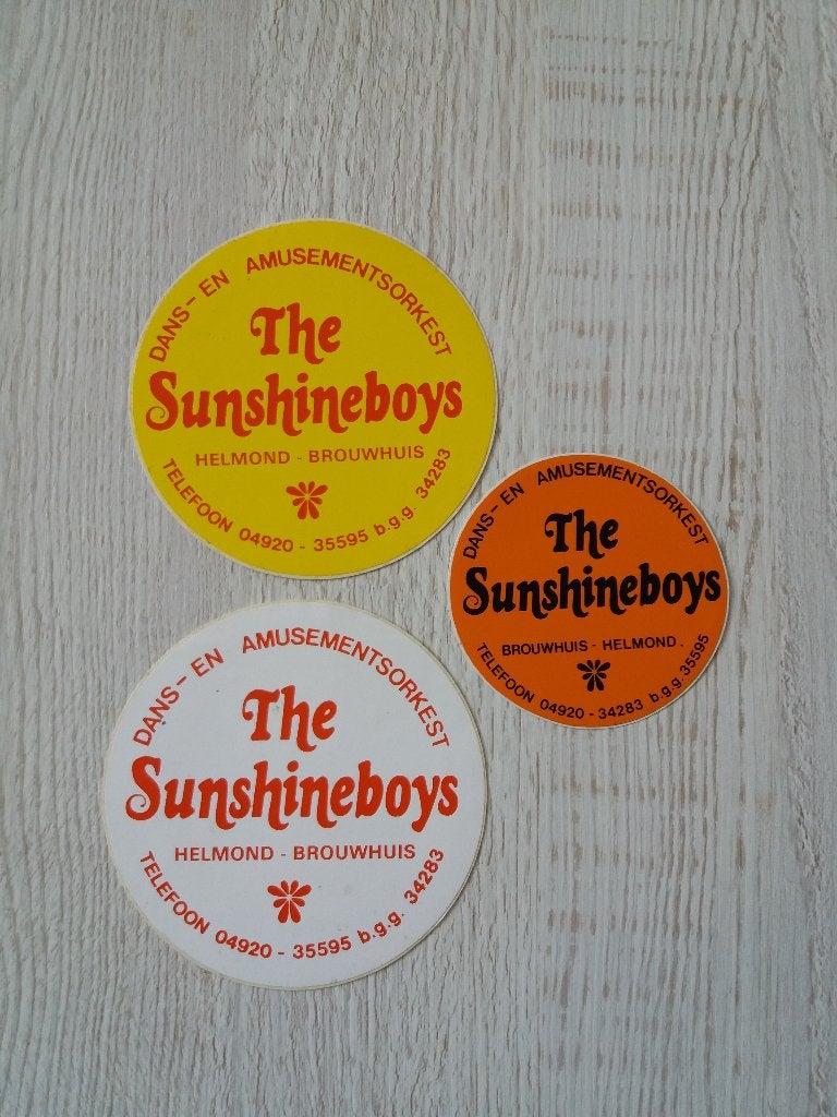 3 sticker Dans -en Amusementsorkest THE Sunshineboys, Ophalen of Verzenden, Zo goed als nieuw, Overige typen