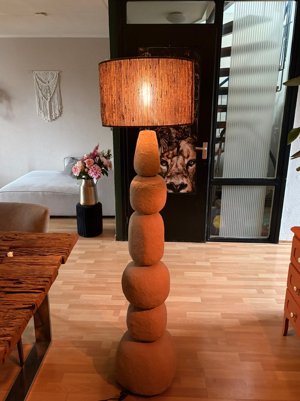Light & Living vloerlamp Marree inc kap Japandi stijl ZGAN, Ophalen, Zo goed als nieuw, E27 (groot)