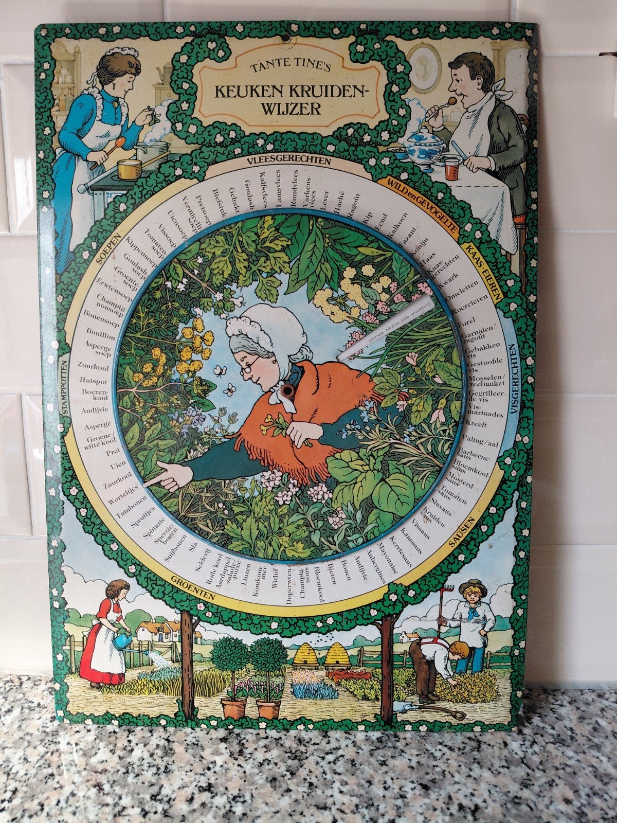 Vintage Tante Tine's Keuken Kruidenwijzer - Keukenhulp, Ophalen of Verzenden