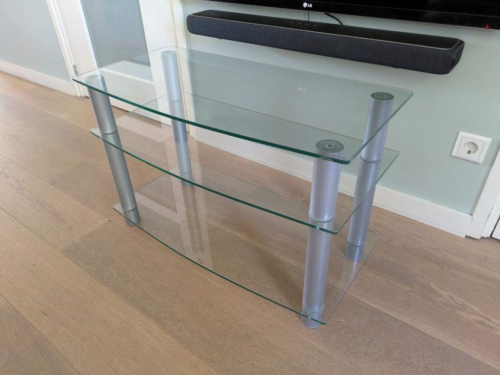 Glazen TV-meubel / audiomeubel 80x40x51h, Ophalen