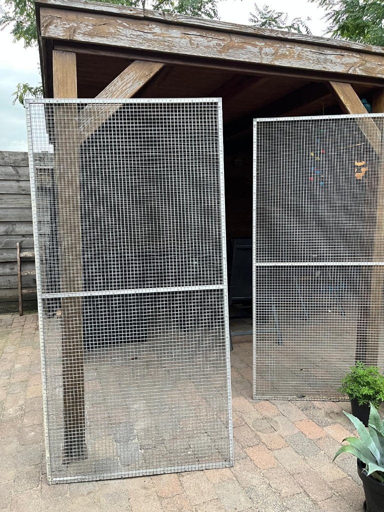 Aluminium gaaspanelen met dubbel gaas, Dieren en Toebehoren, Ophalen, Gebruikt, Aluminium, Volière