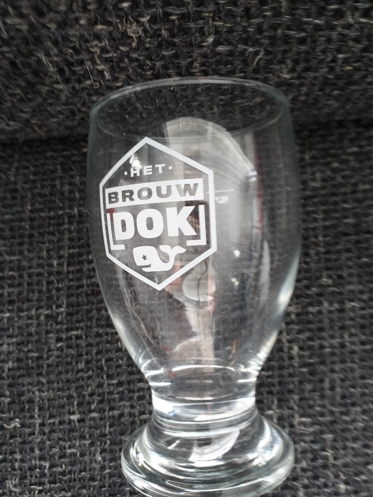 Brouwdok bierglas, Ophalen of Verzenden, Zo goed als nieuw, Bierglas