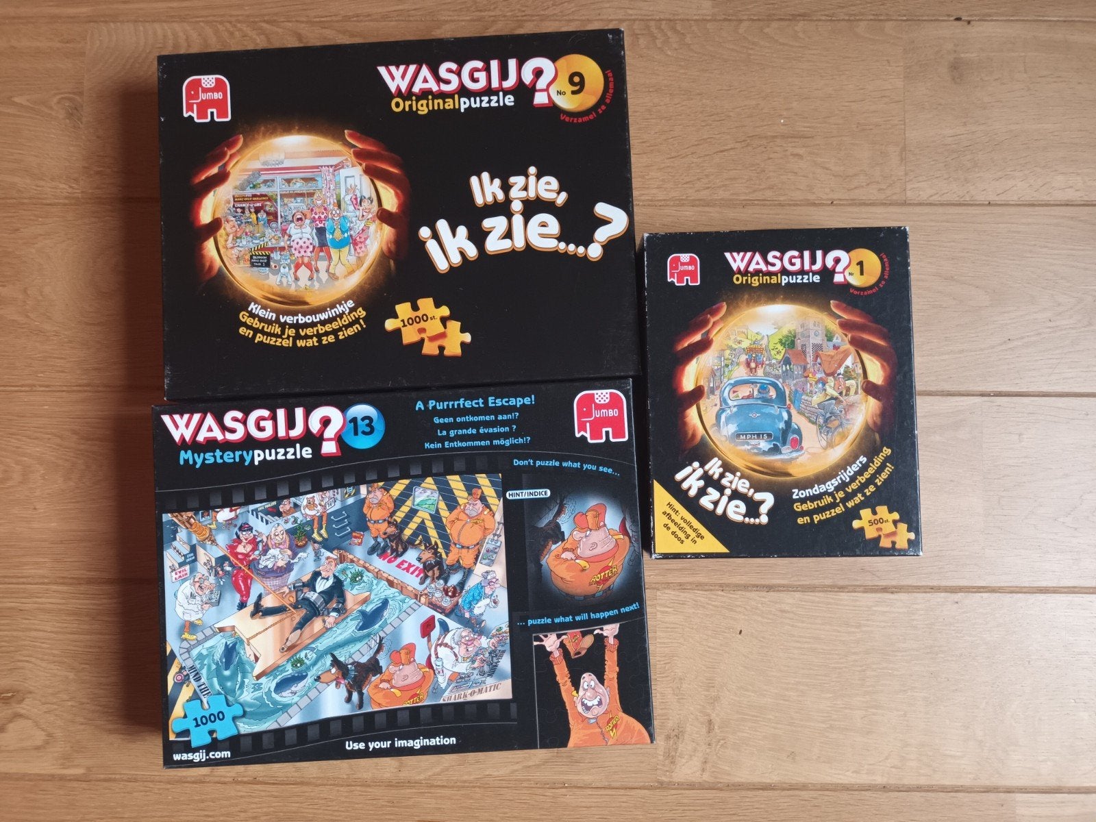 legpuzzels wasgij 3st 1000 stukjes, Hobby en Vrije tijd, Denksport en Puzzels, Ophalen, 500 t/m 1500 stukjes, Zo goed als nieuw