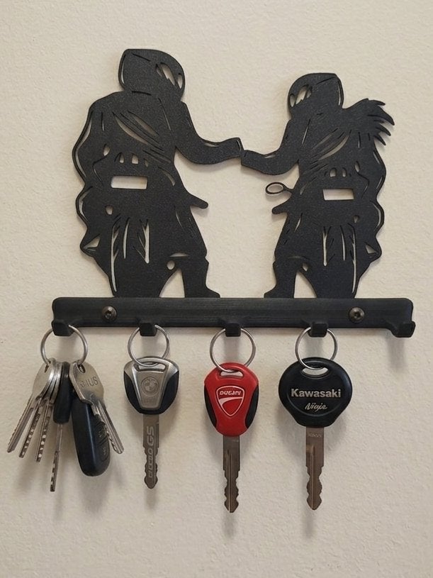 sleutelhouder motorrijders - wanddecoratie, Zwart, Verzenden, Nieuw, Metaal