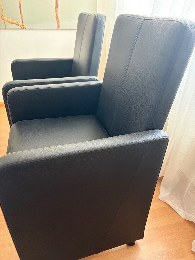 Zes zwarte eetkamerstoelen, Ophalen, Gebruikt, Zwart, Vijf, Zes of meer stoelen