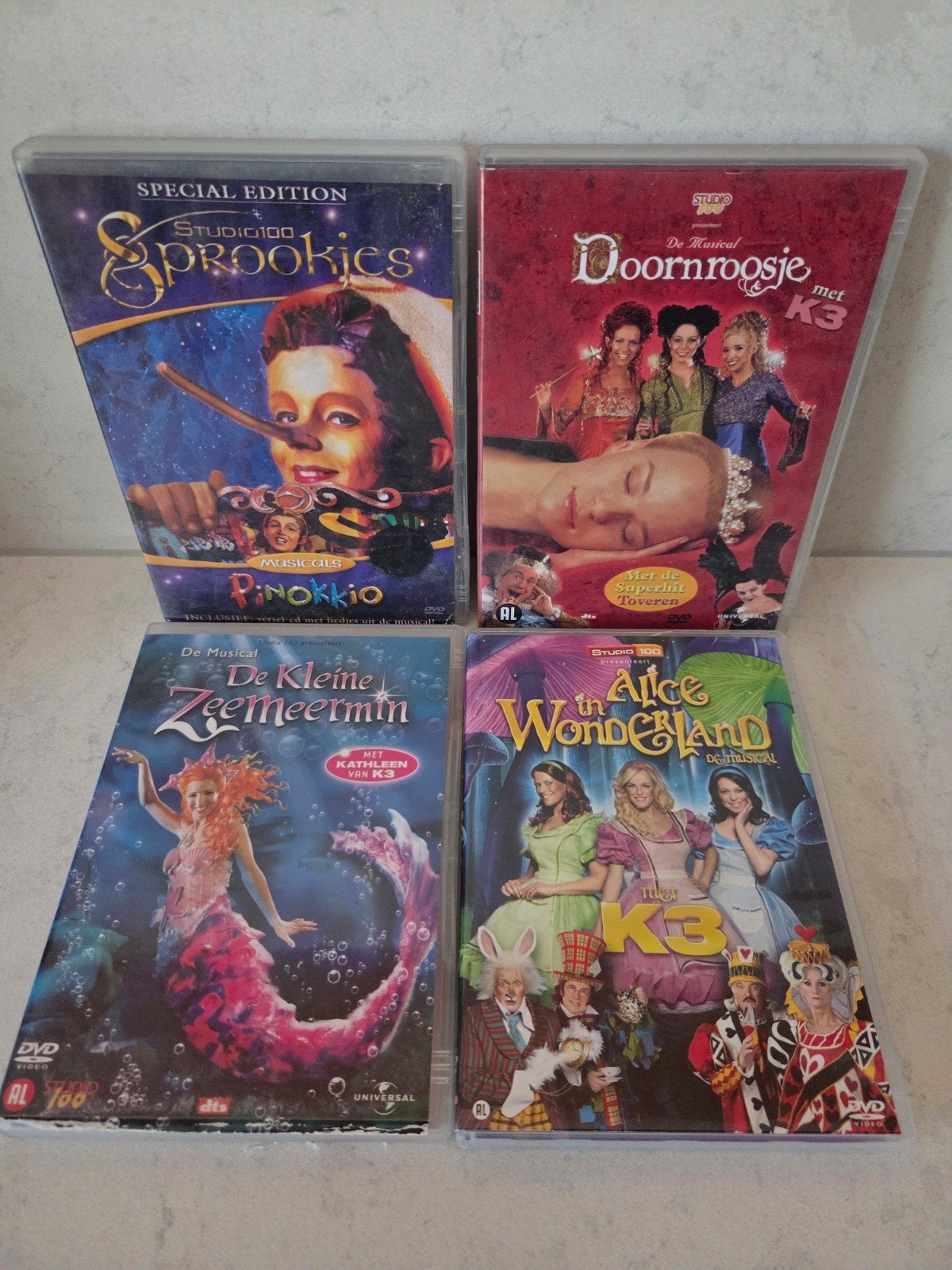 K3 - 4x Musical dvd's, Cd's en Dvd's, Alle leeftijden, Ophalen of Verzenden, Zo goed als nieuw