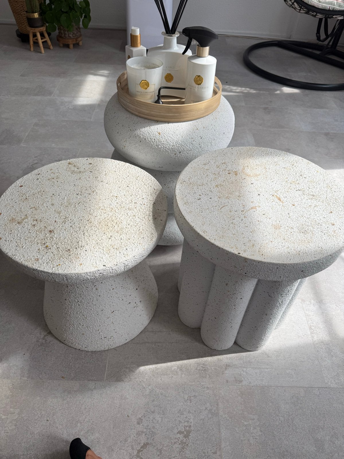 Set van 3 salontafel/bijzettafel, Overige materialen, Minder dan 55 cm, Rond, Zo goed als nieuw