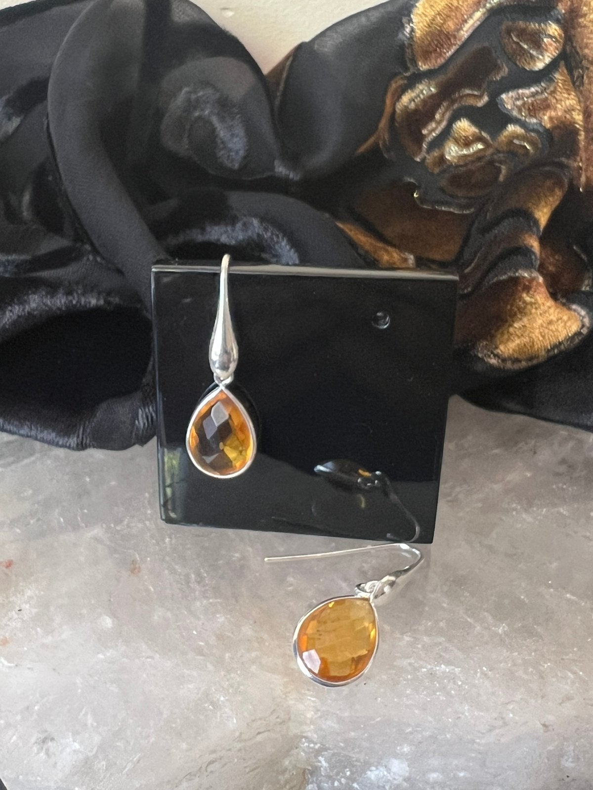 Citrien Madeira zilver geluk beschermt voorspoed uniek magie, Sieraden, Tassen en Uiterlijk, Oorbellen, Hangers, Geel, Magnolia11