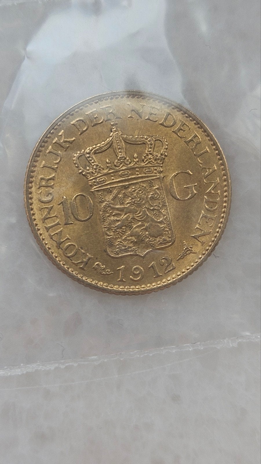 Gouden tientje 1912, Ophalen of Verzenden, Koningin Wilhelmina, 10 gulden, Goud