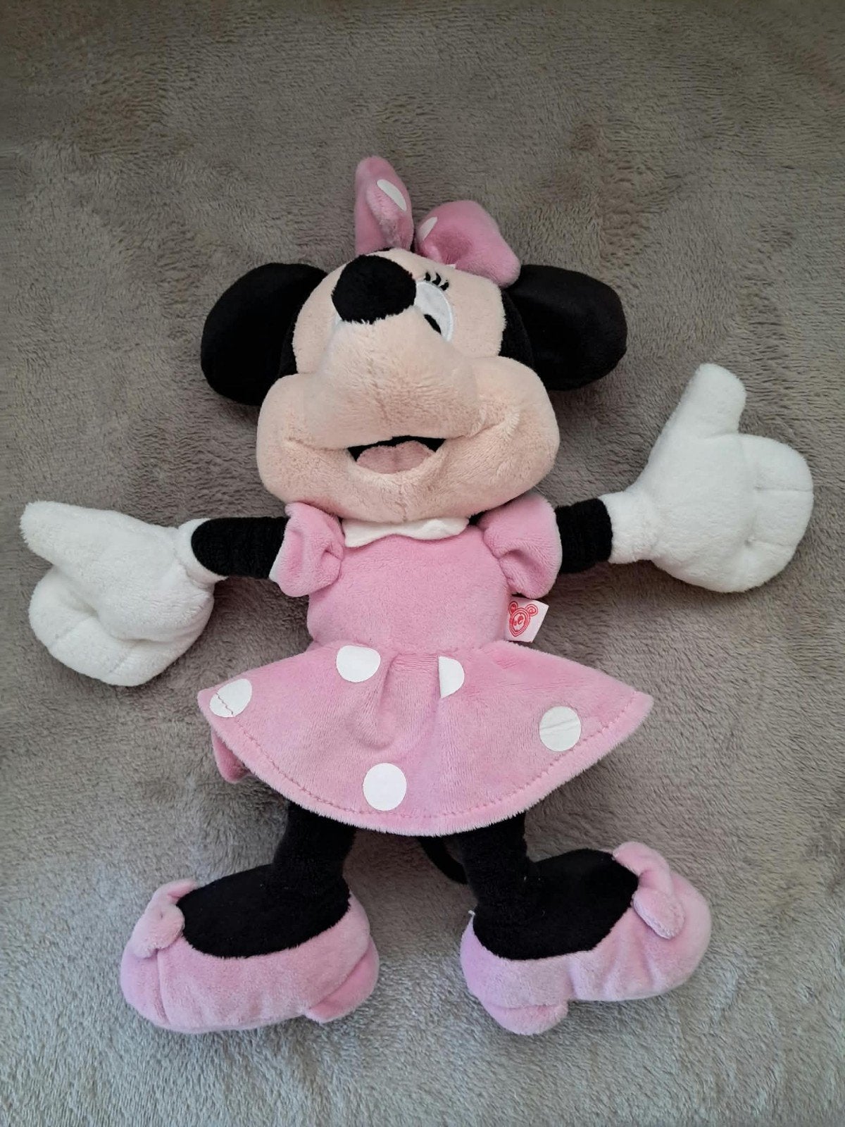 Minnie Mouse knuffel roze jurk met stippen, Ophalen of Verzenden, Mickey Mouse, Zo goed als nieuw, Knuffel