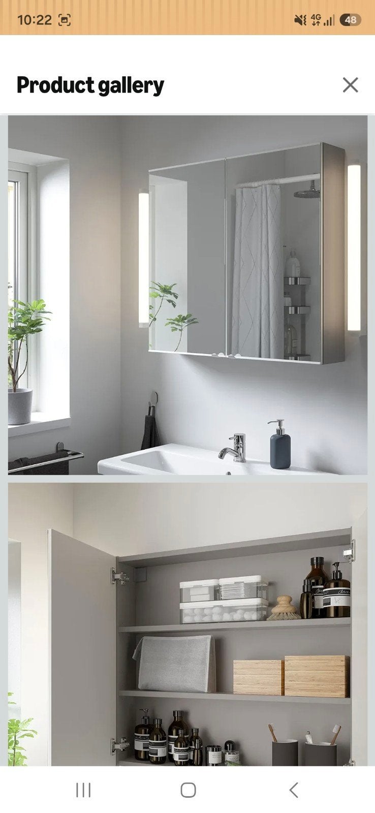 Ikea Etnet 80cm brede spiegel badkamerkast., Ophalen, 50 tot 100 cm, Zo goed als nieuw, Minder dan 25 cm