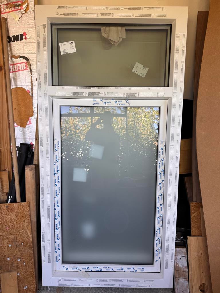2x Nieuwe Kunststof Kozijnen met Draaikiepraam & HR++ Glas, Ophalen, Gevelraam of Ruit, 80 tot 120 cm, Nieuw
