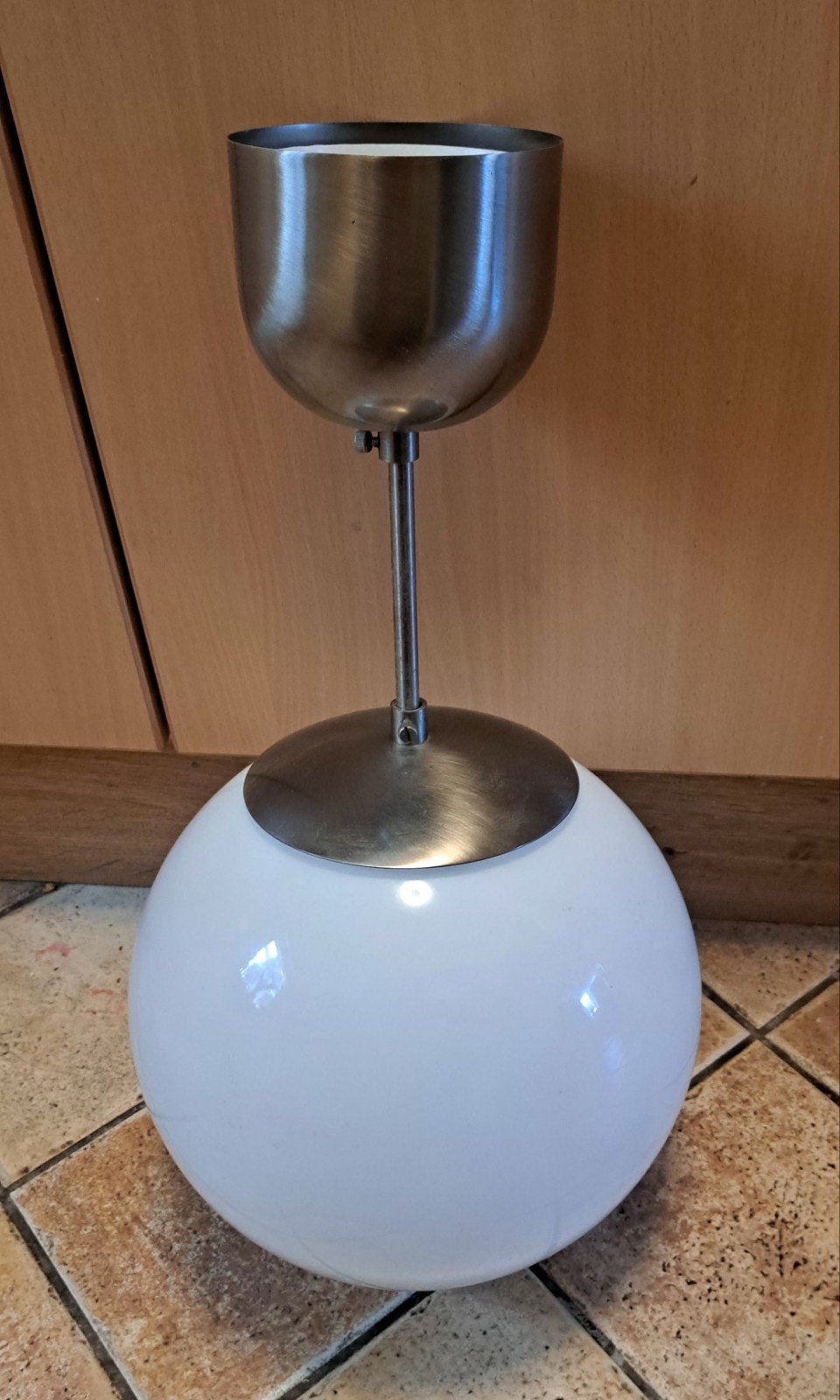 IKEA FADO Hanglamp - Wit Glas en Metaal, Zo goed als nieuw, Glas, Modern, Klassiek, Scandinavisch, E27 (groot)