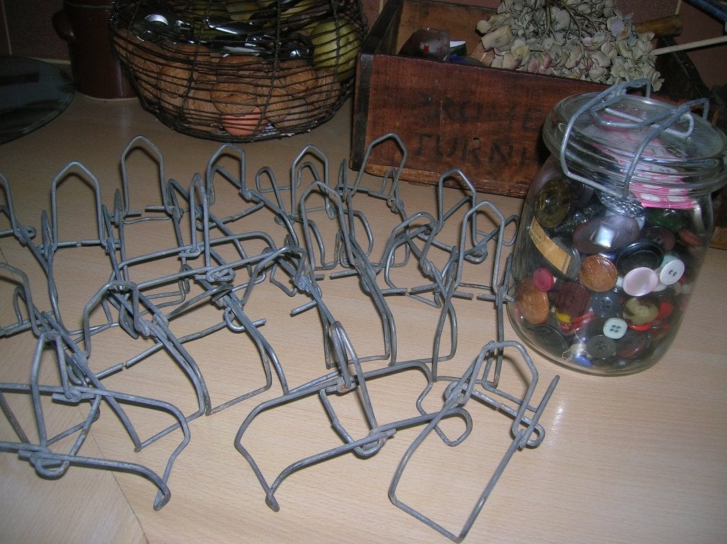 20 weckpotklemmen voor weckpot deksel doosnede 11 cm., Ophalen of Verzenden, Gebruikt, Metaal