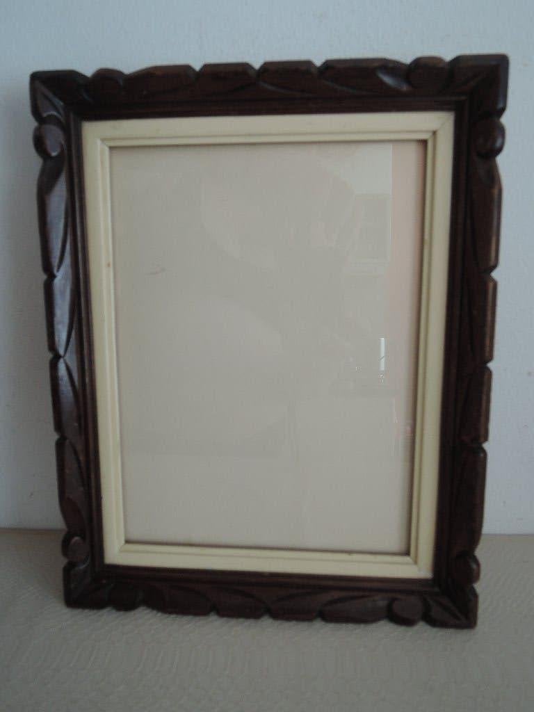 Ouderwetse houten fotolijst met glas, Standaard fotolijst, Ophalen of Verzenden, Zo goed als nieuw, Met glas