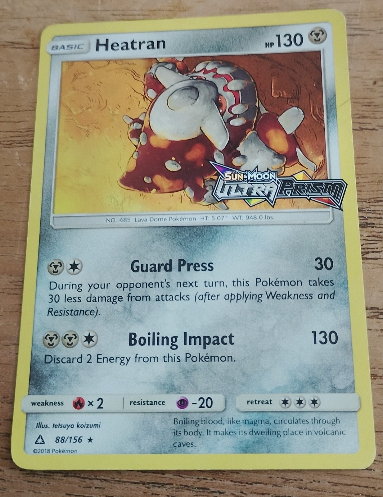 Heatran 088/156 ultra Prism extra's, Hobby en Vrije tijd, Verzamelkaartspellen | Pokémon, Ophalen of Verzenden, Gebruikt, Losse kaart
