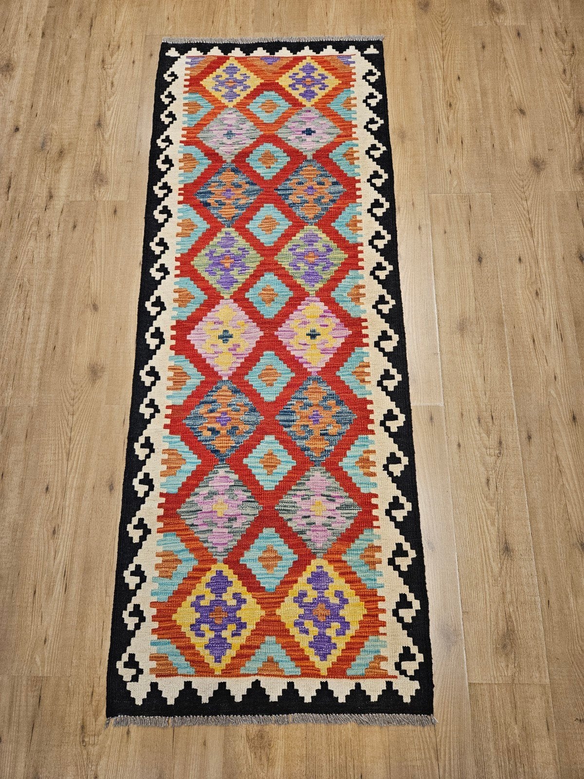Handgeweven oosterse wollen kelim loper 210x79, Info@SlatsAntiek.nl, Crème, Vof Slats Antiek, Kelim