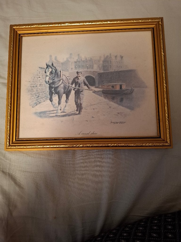 Engels schilderijtje, Minder dan 50 cm, Gebruikt, Ophalen of Verzenden, Schilderij