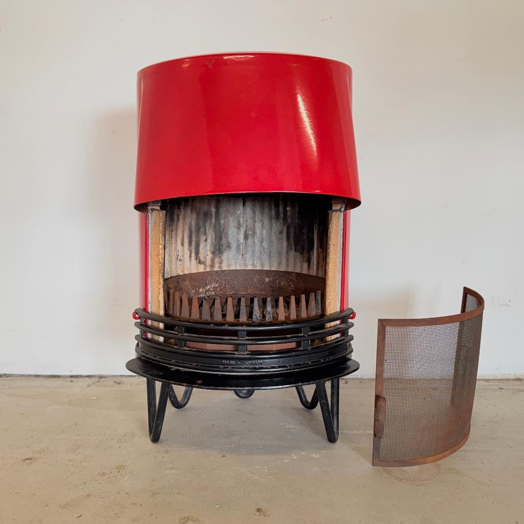 Vintage houtkachel rood, Tasso Denmark, Huis en Inrichting, Kachels, Gebruikt, T, Houtkachel, T