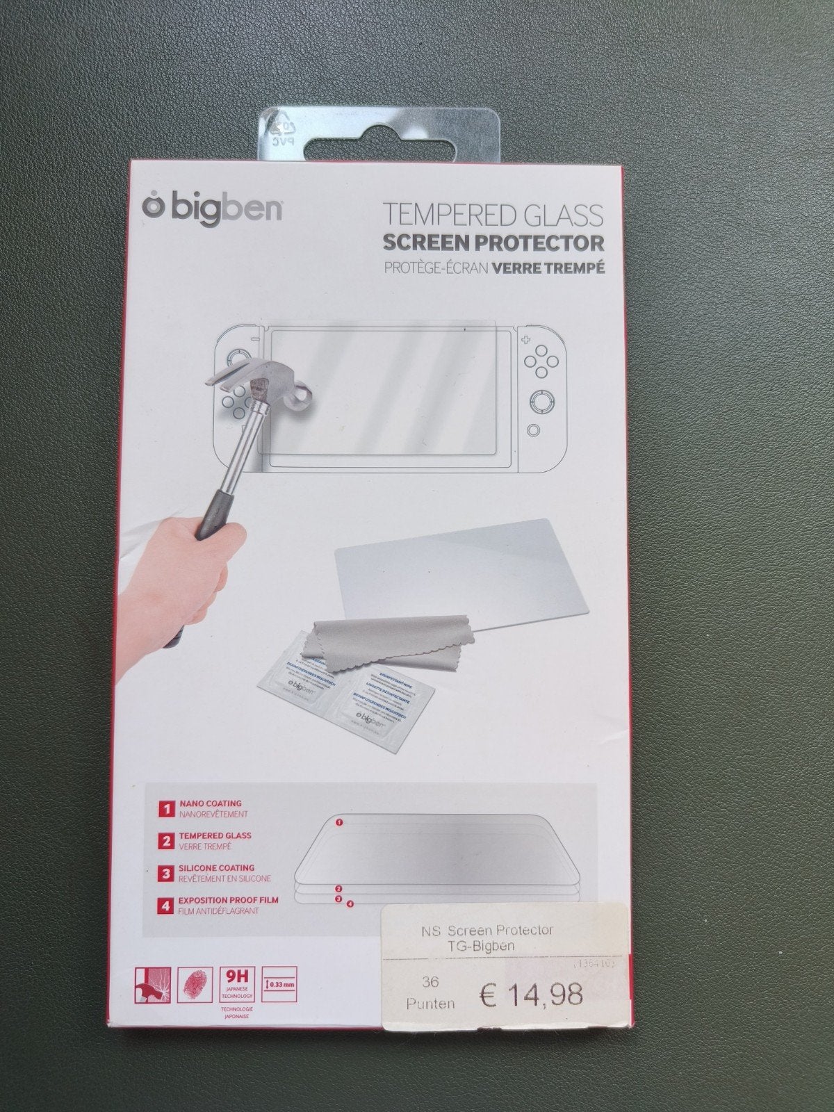 Bigben Tempered Glass Screen Protector voor Nintendo Switch, Ophalen, Zo goed als nieuw, Switch Original