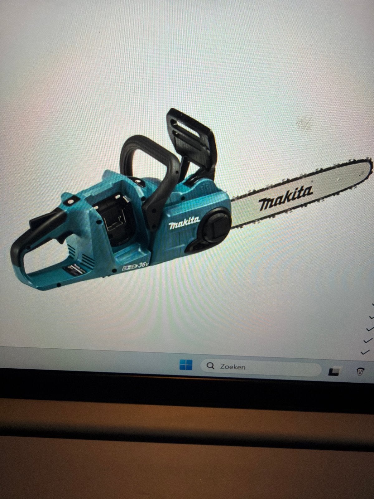 Makita Kettingzaag DUC353Z 36V (2x18V) - Zonder Accu's, 70 mm of meer, Kettingzaag, Ophalen of Verzenden, Zo goed als nieuw