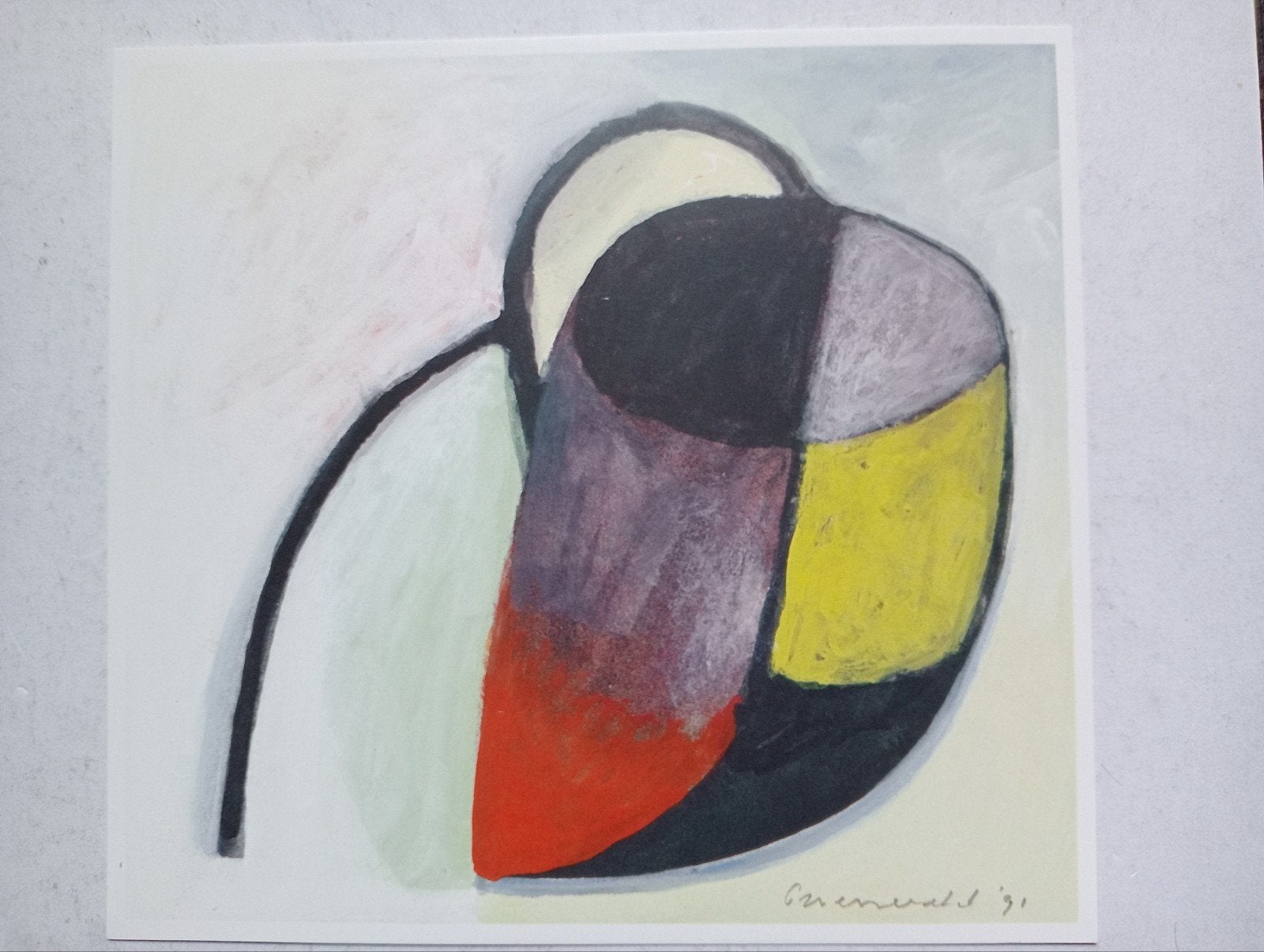 Doris Groeneveld Abstracte compositie offset prent, Ophalen of Verzenden