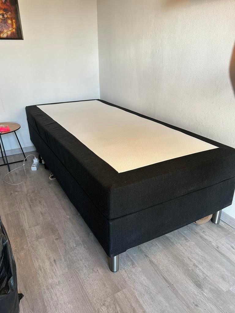 Boxspring 1 persoons, Ophalen, Eenpersoons, Zwart, Zo goed als nieuw