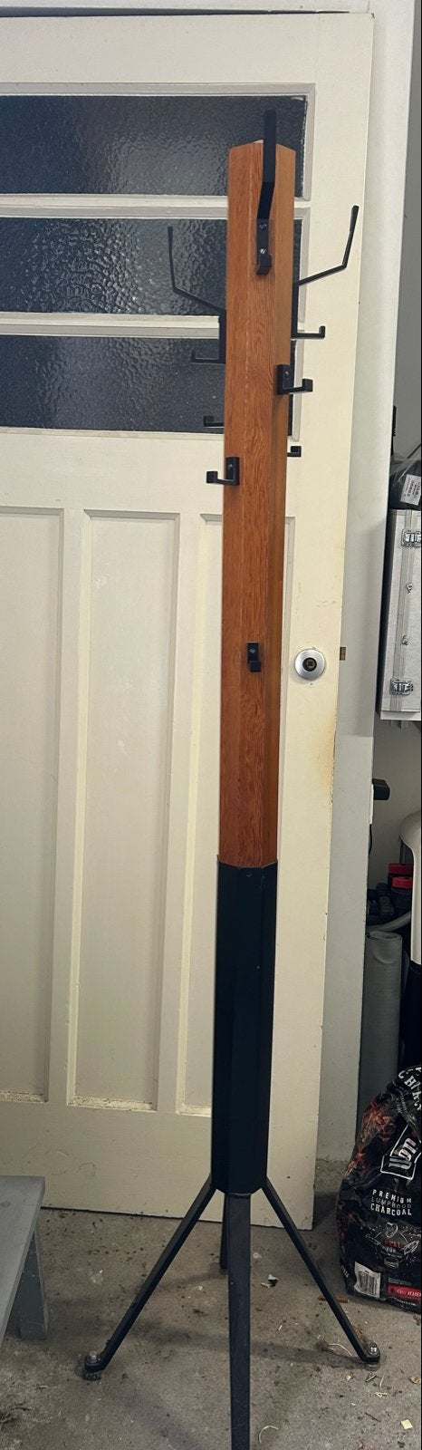Zware staande kapstok van hout en metaal, Ophalen, Zo goed als nieuw, Staande kapstok, 150 tot 200 cm