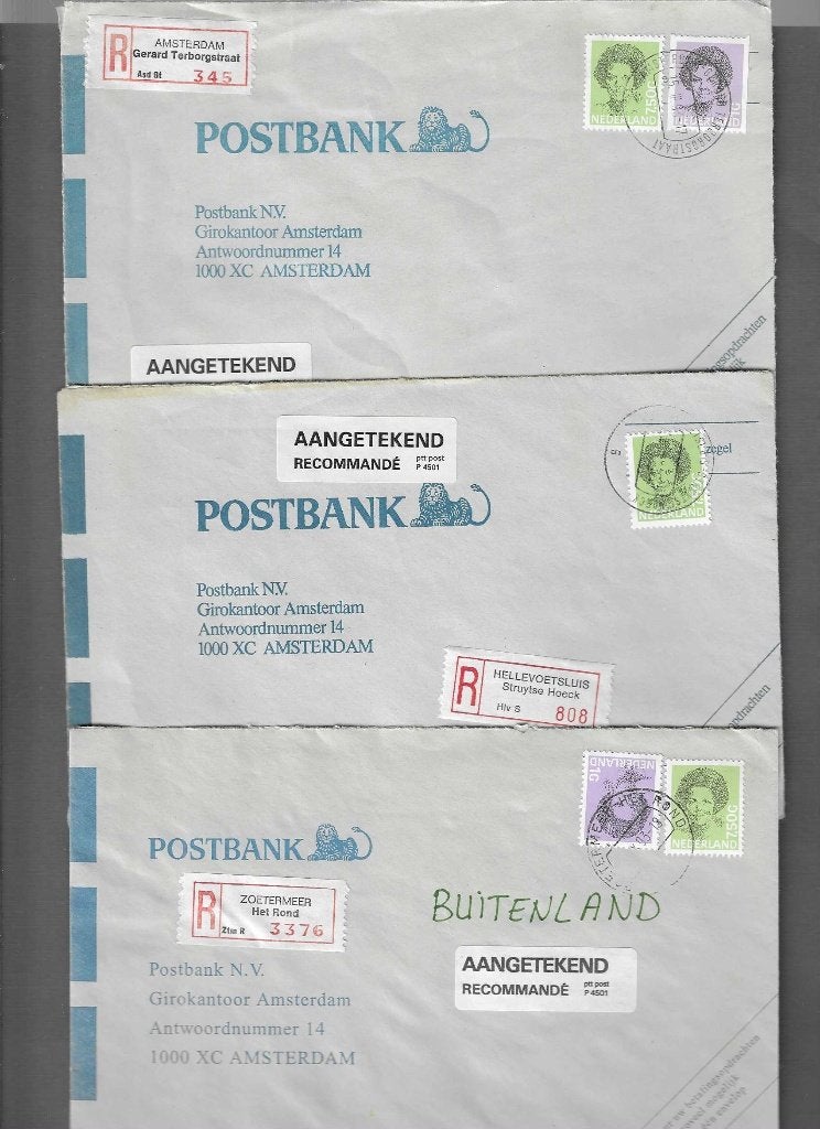 Kavel Postbank brieven., Verzenden, Envelop