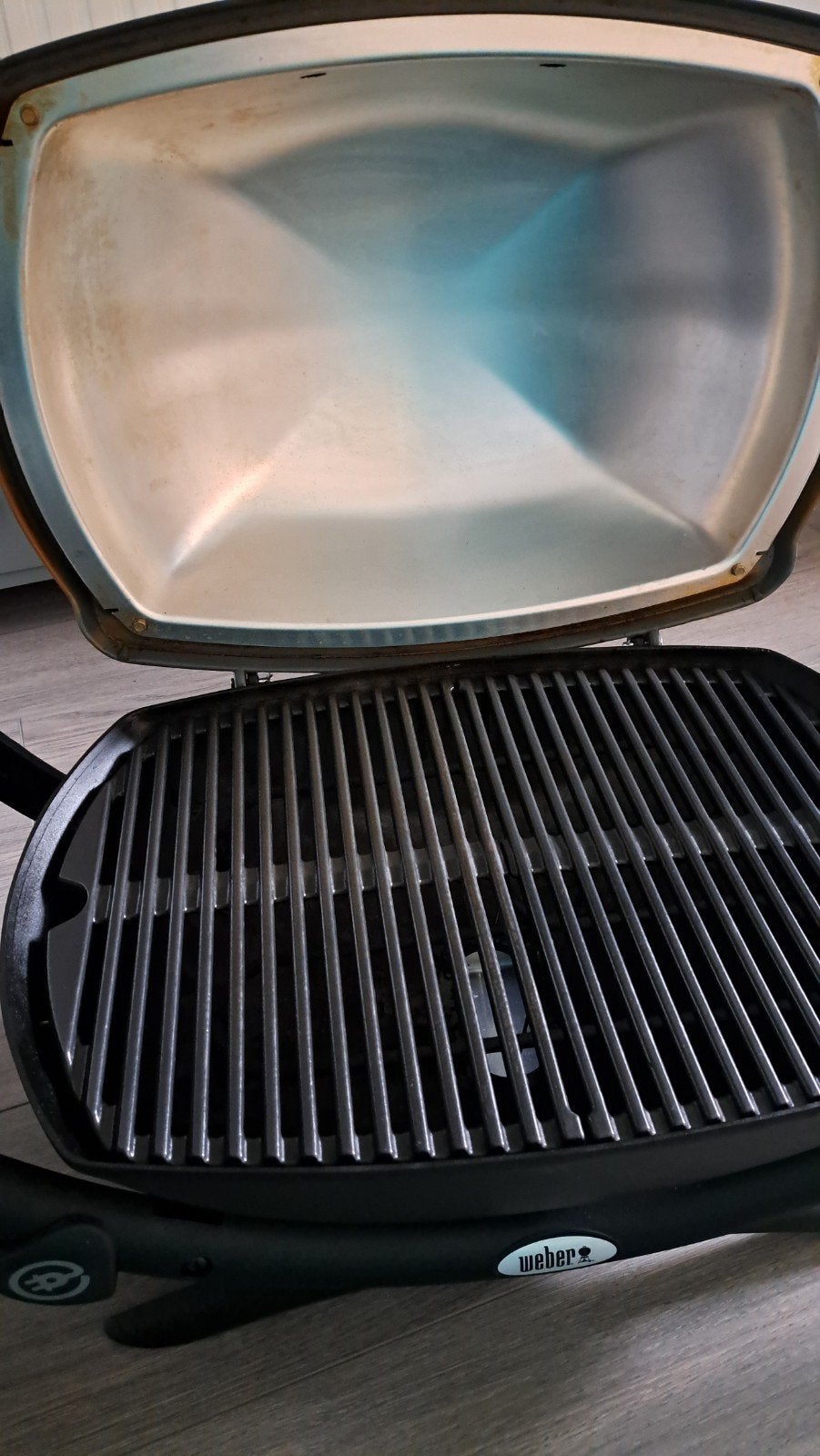 Weber Q1400 elektrische barbecue met onderstel en hoes, Ophalen, Gebruikt, Weber