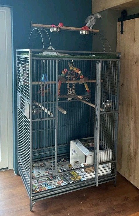 grote papegaaienkooi, Ophalen, Gebruikt, Metaal, Vogelkooi