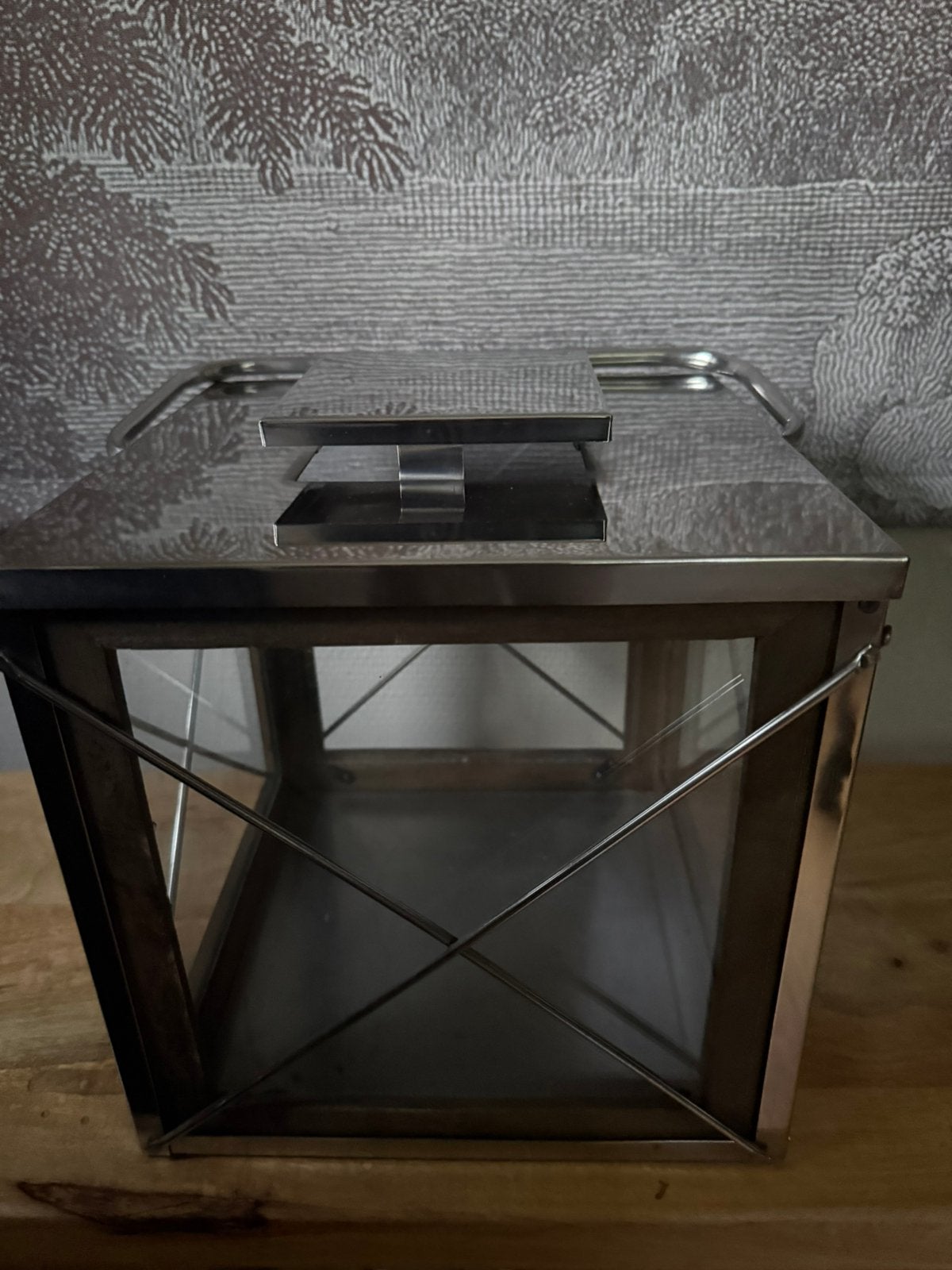 Riviera Maison Windlicht afmeting 26 x 26 x 26, Ophalen, Hout, Zilver, Landelijk