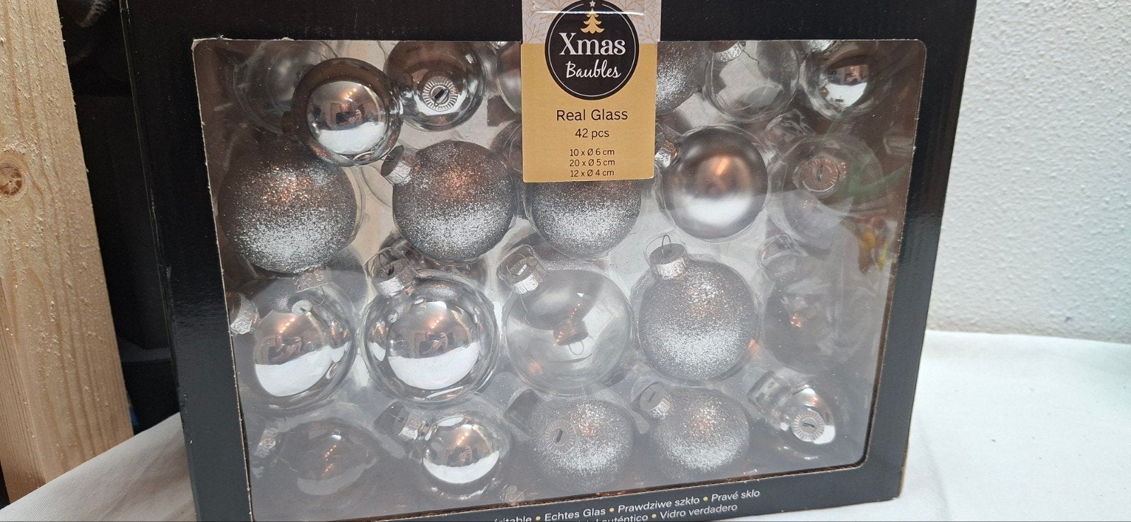 Glazen Kerstballen Set Decoris – 41-delig – Zilver &  Glas, Diversen, Ophalen, Zo goed als nieuw