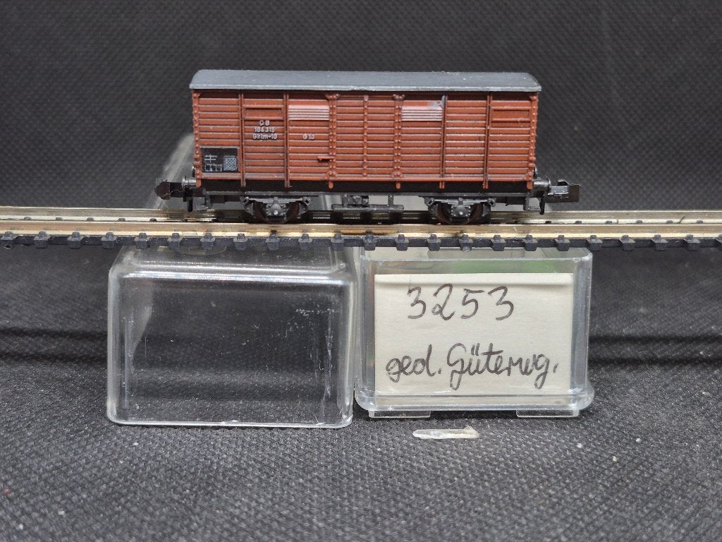 Minitrix 3253 - gedekte goederenwagen G10 (15291), Gebruikt, Gelijkstroom, Trix, Wagon