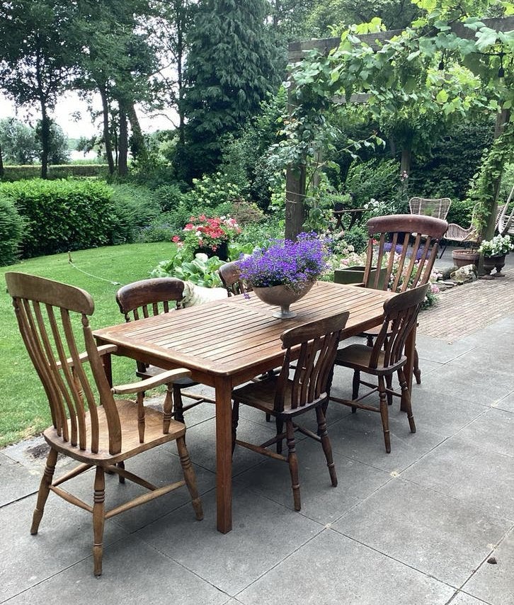 Set van 6 prachtige Windsor stoelen (exclusief tafel)., Ophalen of Verzenden, Zo goed als nieuw, Bruin, Hout