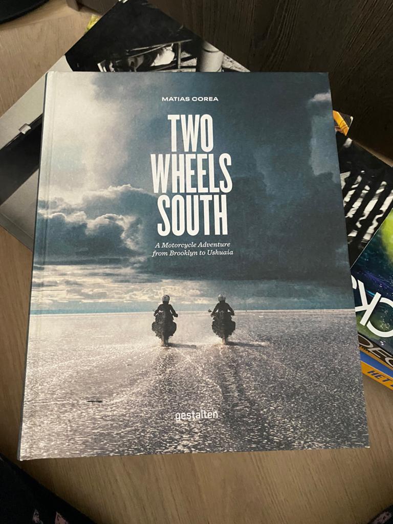 Boek Two Wheels South  Matias Corea Taal: Engels, Ophalen of Verzenden, Zo goed als nieuw