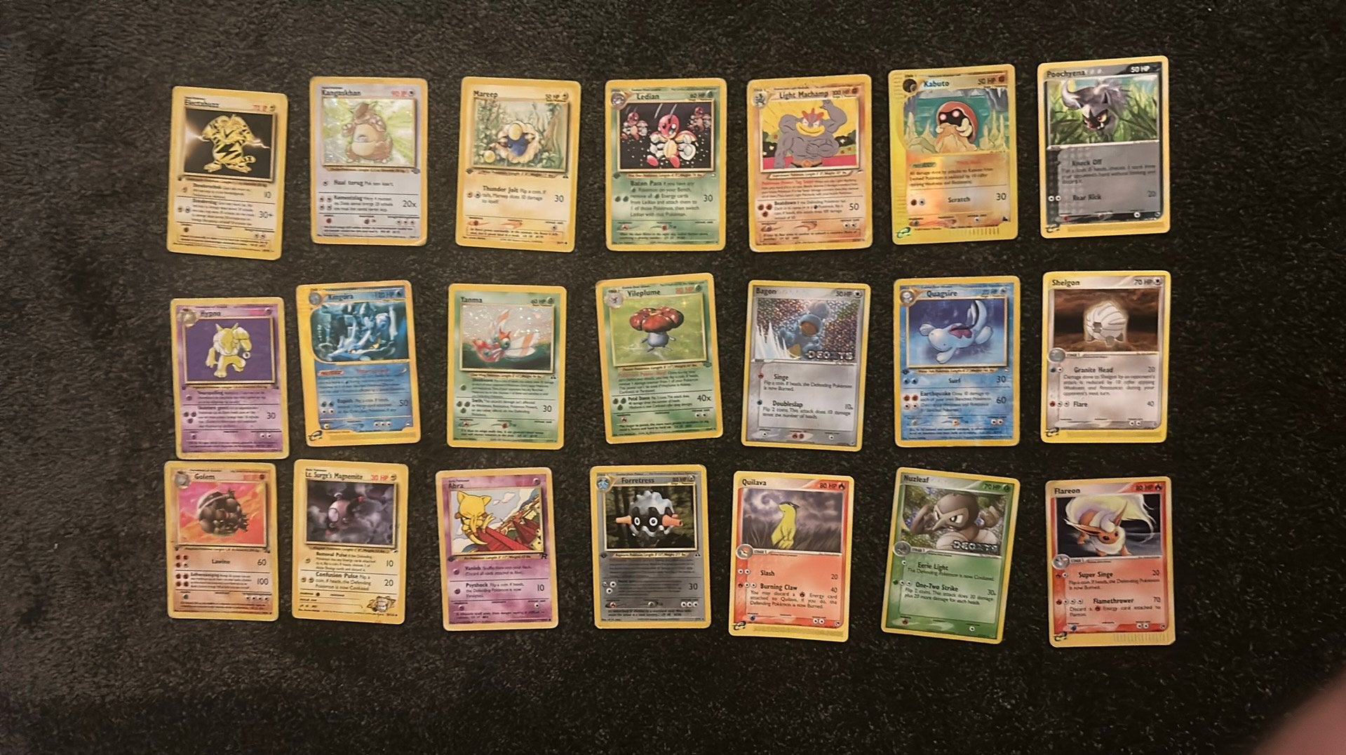 21 oude pokemon kaarten| holo/reverse, Ophalen of Verzenden, Zo goed als nieuw, Meerdere kaarten