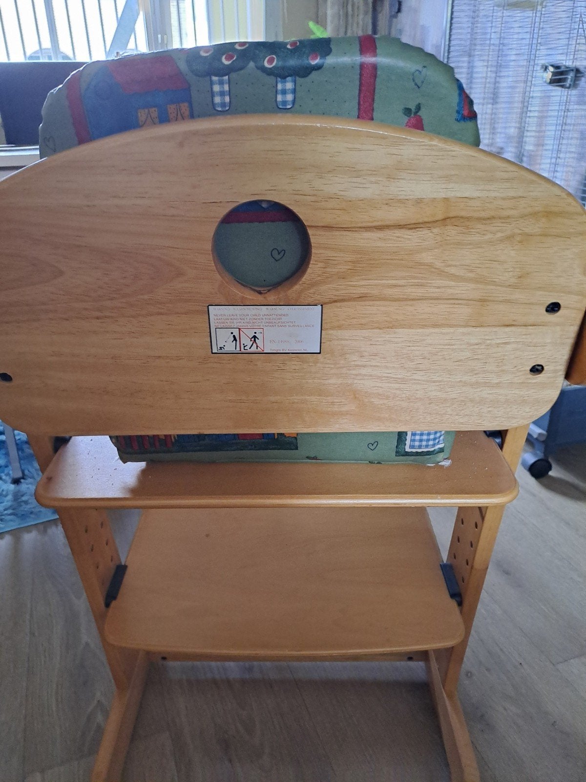 Houten meegroeistoel met eetblad en kussen, Kinderen en Baby's, Ophalen, Gebruikt, Meegroeistoel, Afneembaar eetblad