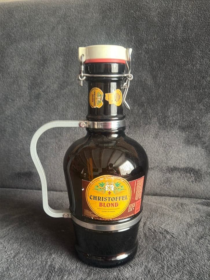 Christoffel Blond bierfles met beugel en handvat, Ophalen of Verzenden, Gebruikt, Flesje(s), Overige merken