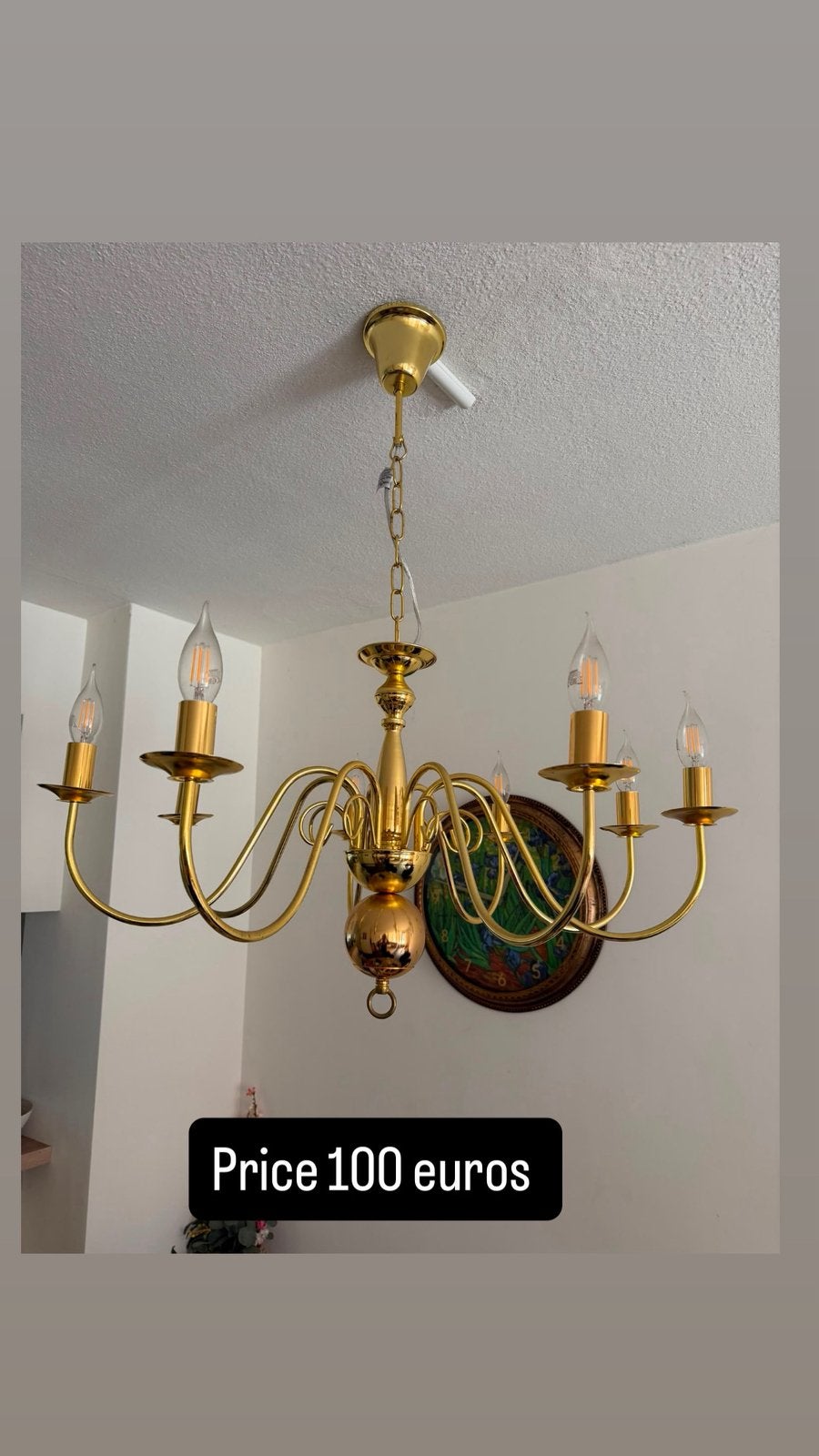Hanglamp – kleur: goud., Ophalen, Gebruikt