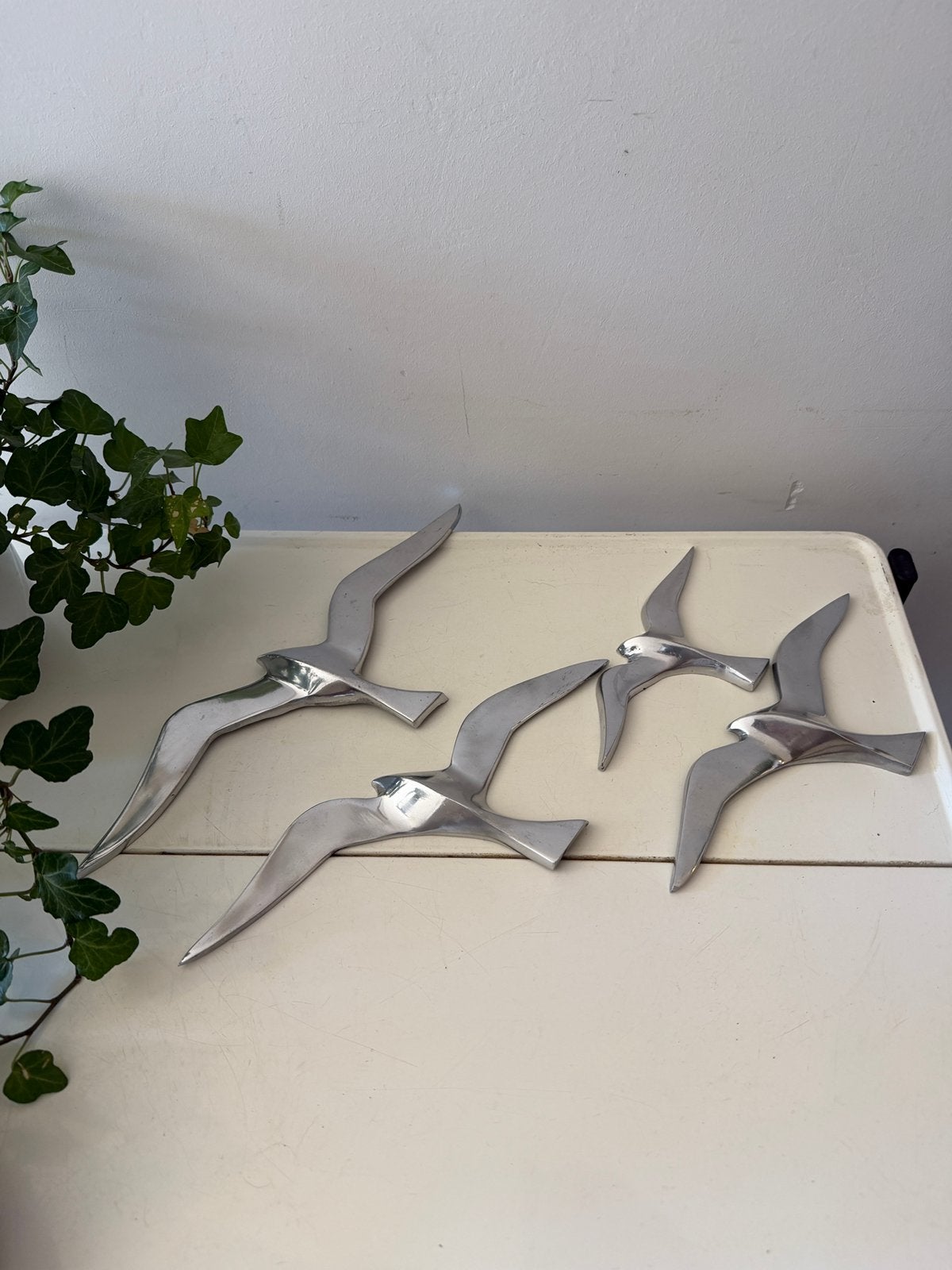 Set van licht metalen zwaluwen wandset, Ophalen of Verzenden