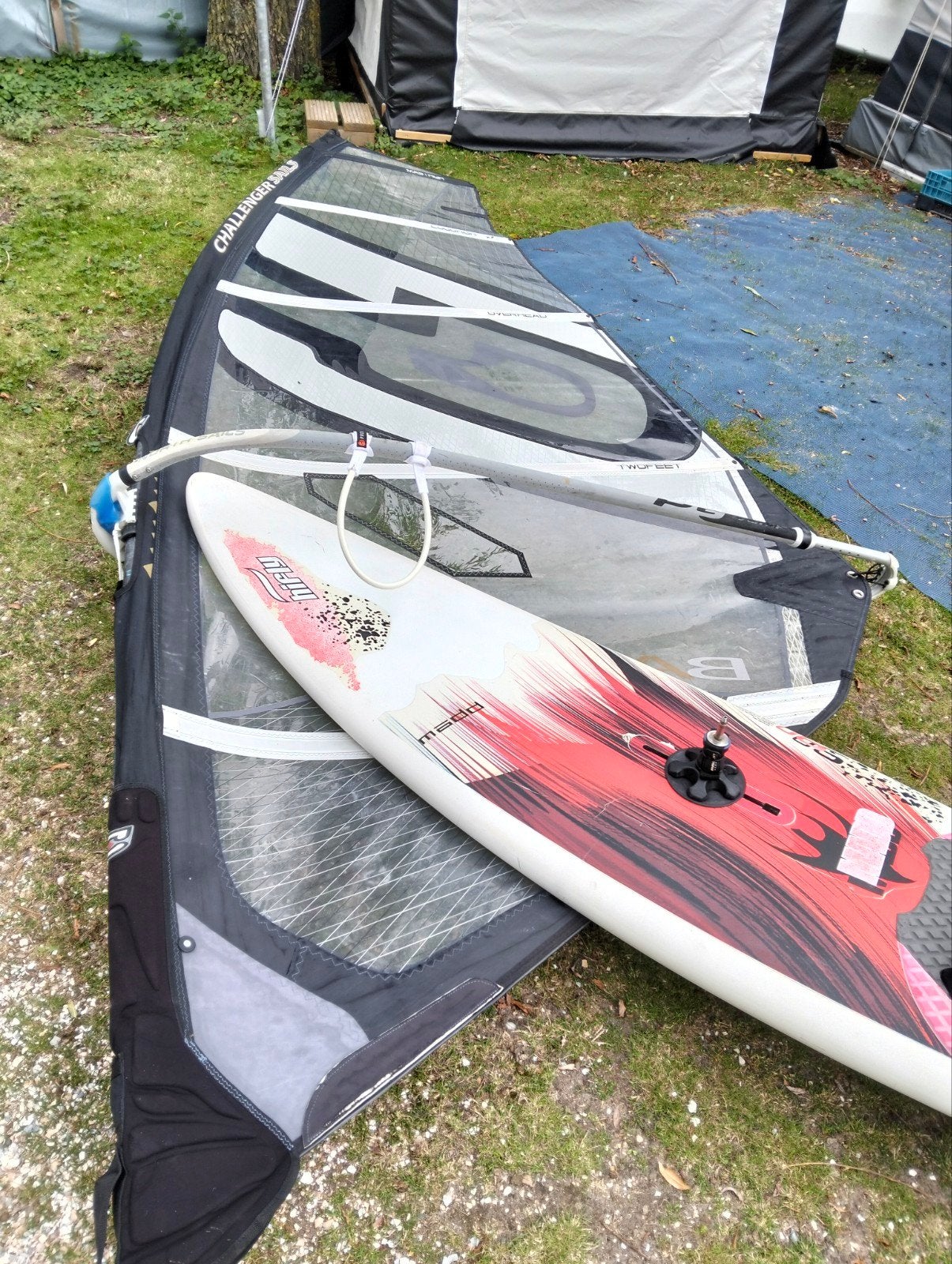 Hifly madd 90 ltr. met Challenger Bash 4,7 m2 kompleet., Gebruikt, 3.5 tot 5 m², Minder dan 250 cm, Met mast