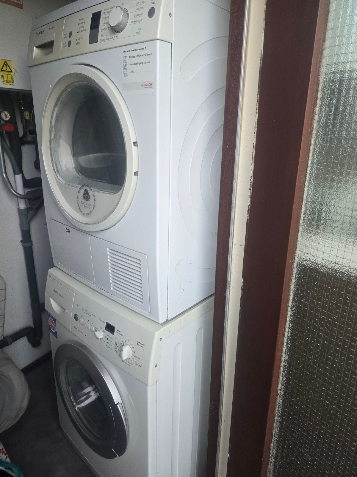 Gratis Wasmachine en Droger - Bosch, Witgoed en Apparatuur, Wasdrogers, Ophalen of Verzenden, Gebruikt, Condens