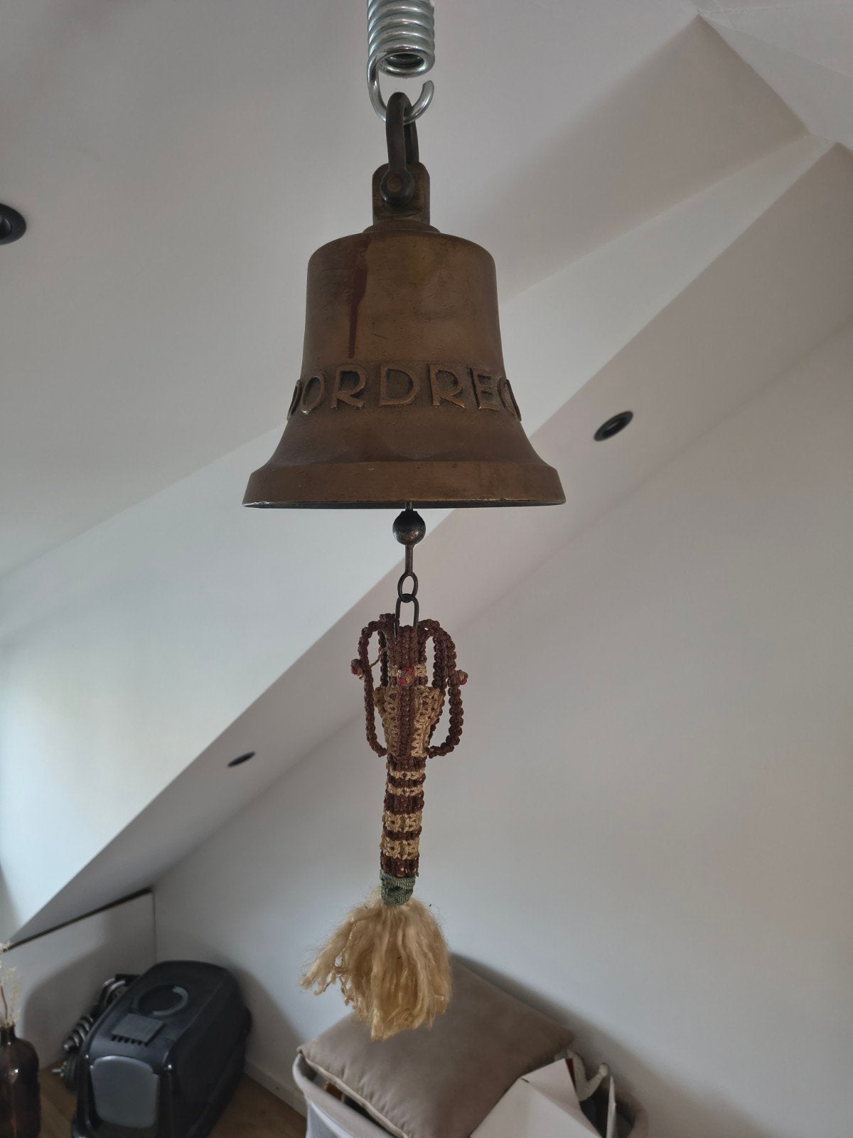 Antieke scheepsbel "TMS Dordrecht" - Brons, Ophalen