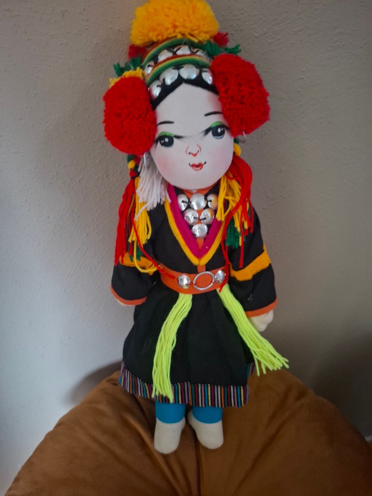 Vintage Thaise Hill Tribe Pop - Groot, Traditioneel zwart, Verzamelen, Ophalen of Verzenden, Zo goed als nieuw, Pop