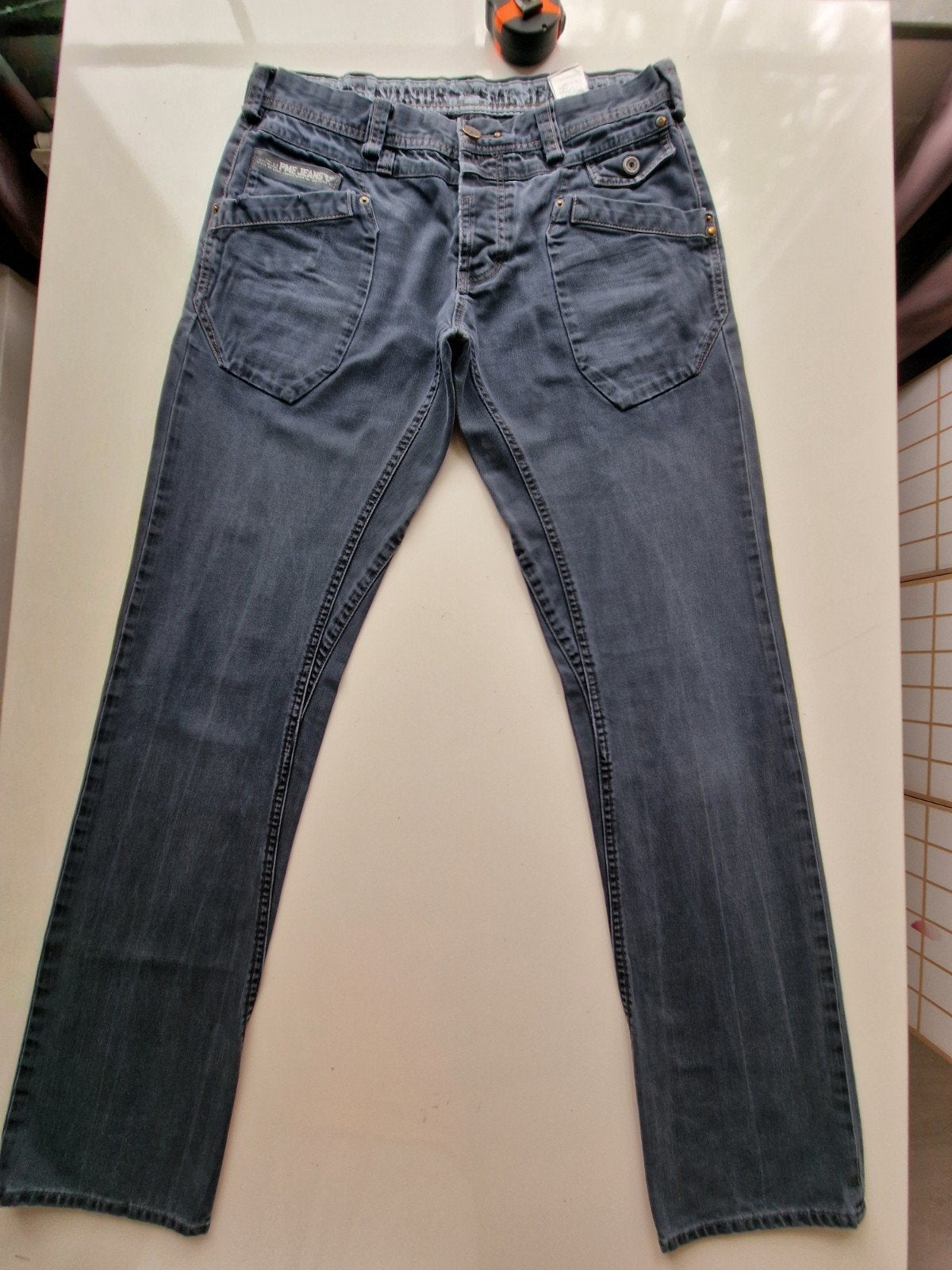 GRIJZE PME LEGEND AVIATOR STRAIGHT FIT SIZE 34/36!, Kleding | Heren, Spijkerbroeken en Jeans, Ophalen of Verzenden, Zo goed als nieuw