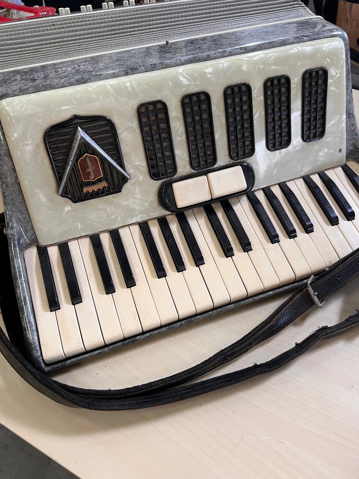 Vintage Frontalini accordeon – decoratief/restauratie, Gebruikt, Overige formaten, Ophalen of Verzenden, D
